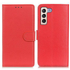 Custodia Portafoglio In Pelle Cover con Supporto A03D per Samsung Galaxy S21 FE 5G Rosso