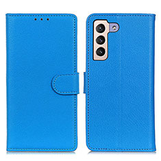 Custodia Portafoglio In Pelle Cover con Supporto A03D per Samsung Galaxy S21 Plus 5G Cielo Blu