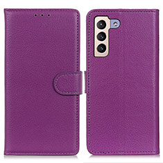 Custodia Portafoglio In Pelle Cover con Supporto A03D per Samsung Galaxy S21 Plus 5G Viola