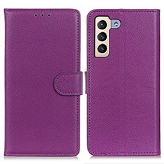 Custodia Portafoglio In Pelle Cover con Supporto A03D per Samsung Galaxy S22 5G Viola