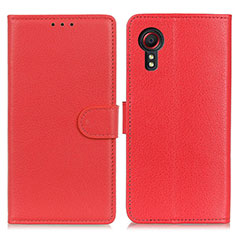 Custodia Portafoglio In Pelle Cover con Supporto A03D per Samsung Galaxy XCover 5 SM-G525F Rosso