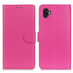 Custodia Portafoglio In Pelle Cover con Supporto A03D per Samsung Galaxy Xcover Pro 2 5G Rosa Caldo