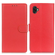 Custodia Portafoglio In Pelle Cover con Supporto A03D per Samsung Galaxy Xcover Pro 2 5G Rosso