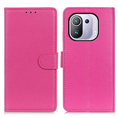 Custodia Portafoglio In Pelle Cover con Supporto A03D per Xiaomi Mi 11 Pro 5G Rosa Caldo