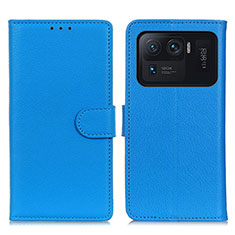 Custodia Portafoglio In Pelle Cover con Supporto A03D per Xiaomi Mi 11 Ultra 5G Cielo Blu