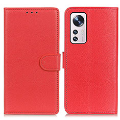 Custodia Portafoglio In Pelle Cover con Supporto A03D per Xiaomi Mi 12 5G Rosso