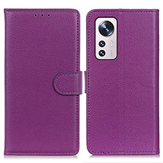 Custodia Portafoglio In Pelle Cover con Supporto A03D per Xiaomi Mi 12 Pro 5G Viola