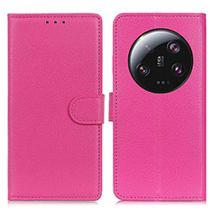 Custodia Portafoglio In Pelle Cover con Supporto A03D per Xiaomi Mi 13 Ultra 5G Rosa Caldo