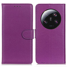 Custodia Portafoglio In Pelle Cover con Supporto A03D per Xiaomi Mi 13 Ultra 5G Viola