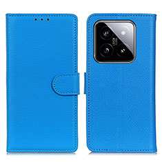 Custodia Portafoglio In Pelle Cover con Supporto A03D per Xiaomi Mi 14 5G Cielo Blu