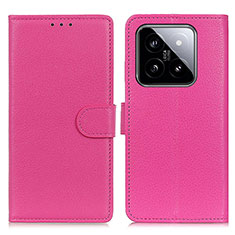 Custodia Portafoglio In Pelle Cover con Supporto A03D per Xiaomi Mi 14 5G Rosa Caldo