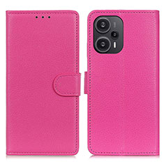 Custodia Portafoglio In Pelle Cover con Supporto A03D per Xiaomi Poco F5 5G Rosa Caldo