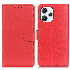 Custodia Portafoglio In Pelle Cover con Supporto A03D per Xiaomi Redmi 12 4G Rosso