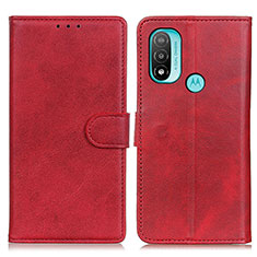 Custodia Portafoglio In Pelle Cover con Supporto A04D per Motorola Moto E40 Rosso