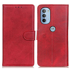 Custodia Portafoglio In Pelle Cover con Supporto A04D per Motorola Moto G31 Rosso