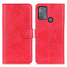 Custodia Portafoglio In Pelle Cover con Supporto A04D per Motorola Moto G50 Rosso