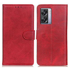 Custodia Portafoglio In Pelle Cover con Supporto A04D per Oppo A56S 5G Rosso
