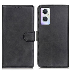 Custodia Portafoglio In Pelle Cover con Supporto A04D per Oppo Reno7 Lite 5G Nero