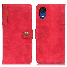 Custodia Portafoglio In Pelle Cover con Supporto A04D per Samsung Galaxy A03 Core Rosso