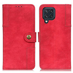 Custodia Portafoglio In Pelle Cover con Supporto A04D per Samsung Galaxy M32 4G Rosso