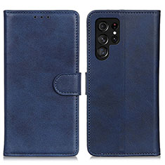 Custodia Portafoglio In Pelle Cover con Supporto A04D per Samsung Galaxy S24 Ultra 5G Blu