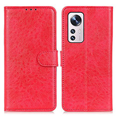 Custodia Portafoglio In Pelle Cover con Supporto A04D per Xiaomi Mi 12 Lite 5G Rosso