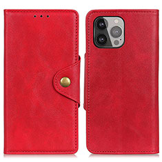 Custodia Portafoglio In Pelle Cover con Supporto A05 per Apple iPhone 13 Pro Rosso