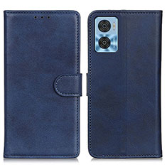 Custodia Portafoglio In Pelle Cover con Supporto A05D per Motorola Moto E22 Blu