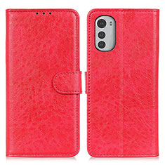 Custodia Portafoglio In Pelle Cover con Supporto A05D per Motorola Moto E32s Rosso
