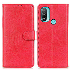 Custodia Portafoglio In Pelle Cover con Supporto A05D per Motorola Moto E40 Rosso