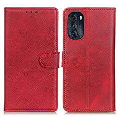 Custodia Portafoglio In Pelle Cover con Supporto A05D per Motorola Moto G 5G (2022) Rosso