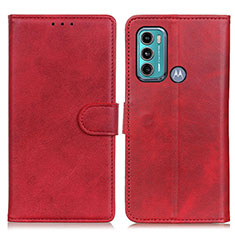 Custodia Portafoglio In Pelle Cover con Supporto A05D per Motorola Moto G40 Fusion Rosso