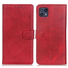 Custodia Portafoglio In Pelle Cover con Supporto A05D per Motorola Moto G50 5G Rosso