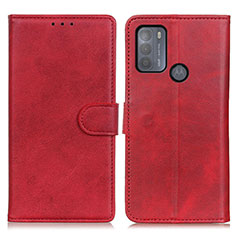 Custodia Portafoglio In Pelle Cover con Supporto A05D per Motorola Moto G50 Rosso