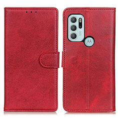 Custodia Portafoglio In Pelle Cover con Supporto A05D per Motorola Moto G60s Rosso