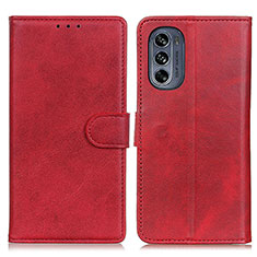 Custodia Portafoglio In Pelle Cover con Supporto A05D per Motorola Moto G62 5G Rosso
