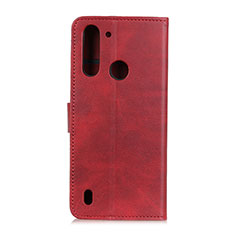 Custodia Portafoglio In Pelle Cover con Supporto A05D per Motorola Moto One Fusion Rosso