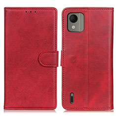 Custodia Portafoglio In Pelle Cover con Supporto A05D per Nokia C110 Rosso