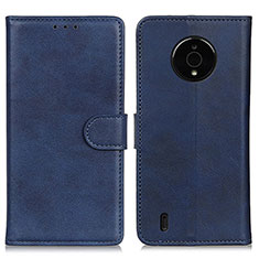 Custodia Portafoglio In Pelle Cover con Supporto A05D per Nokia C200 Blu