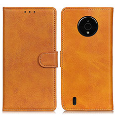 Custodia Portafoglio In Pelle Cover con Supporto A05D per Nokia C200 Marrone