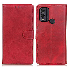 Custodia Portafoglio In Pelle Cover con Supporto A05D per Nokia C22 Rosso