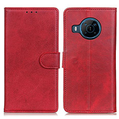 Custodia Portafoglio In Pelle Cover con Supporto A05D per Nokia X100 5G Rosso