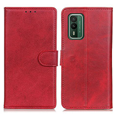 Custodia Portafoglio In Pelle Cover con Supporto A05D per Nokia XR21 Rosso
