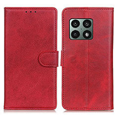 Custodia Portafoglio In Pelle Cover con Supporto A05D per OnePlus 10 Pro 5G Rosso