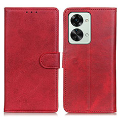 Custodia Portafoglio In Pelle Cover con Supporto A05D per OnePlus Nord 2T 5G Rosso