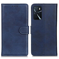 Custodia Portafoglio In Pelle Cover con Supporto A05D per Oppo A16 Blu