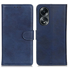 Custodia Portafoglio In Pelle Cover con Supporto A05D per Oppo A58 4G Blu