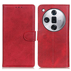 Custodia Portafoglio In Pelle Cover con Supporto A05D per Oppo Find X7 5G Rosso