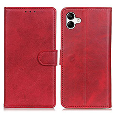 Custodia Portafoglio In Pelle Cover con Supporto A05D per Samsung Galaxy A04E Rosso