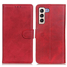 Custodia Portafoglio In Pelle Cover con Supporto A05D per Samsung Galaxy S21 5G Rosso